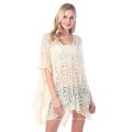 Flower lace beach cover up swimwear kimono flare sleeve see through long cardigan bikini outer cover sexy cover-ups